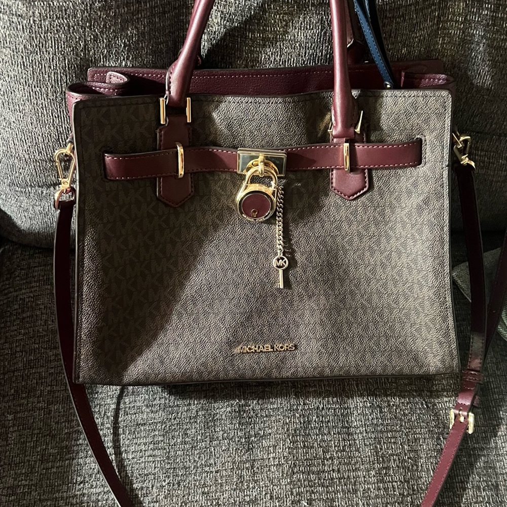 Michael Kors Brown Satchel with Gold Hardware
